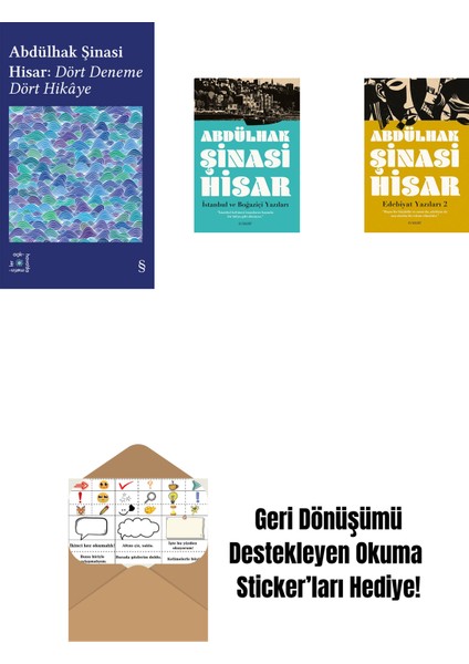 Everest Açıkhava 42 - Dört Deneme Dört Hikâye + Istanbul ve Boğaziçi Yazıları + Edebiyat Yazıları 2 + Okuma Sticker'ları