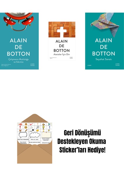 Çalışmanın Mutluluğu ve Sıkıntısı + Ateistler Için Din + Seyahat Sanatı + Okuma Sticker'ları