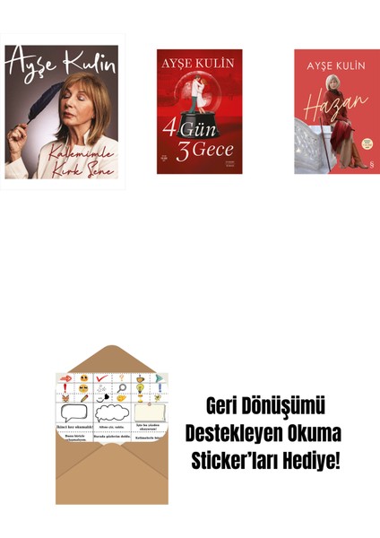 Kalemimle Kırk Sene (Ciltli) + 4 Gün 3 Gece + Hazan + Okuma Sticker'ları