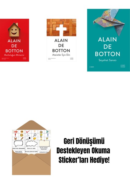 Mutluluğun Mimarisi + Ateistler Için Din + Seyahat Sanatı + Okuma Sticker'ları