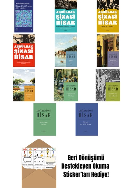 Abdülhak Şinasi Hisar 11 Kitap Set + Okuma Sticker'ları