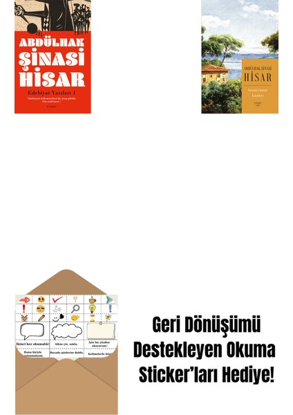 Edebiyat Yazıları - 1 + Geçmiş Zaman Köşkleri (Kitap Boy) + Okuma Sticker'ları