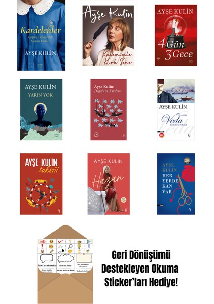Ayşe Kulin 9 Kitap Set + Okuma Sticker'ları
