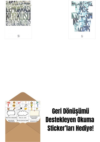 Demokrasi Korkusu + Kimse Kızmasın Kendimi Yazdım + Okuma Sticker'ları