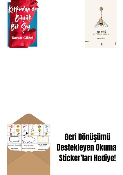 Korkudan Da Büyük Bir Şey + Her Kötü Geceden Sonra + Okuma Sticker'ları
