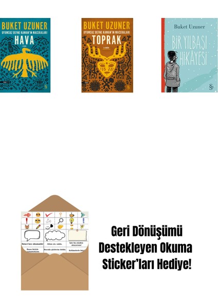 Uyumsuz Defne Kaman'ın Maceraları - Hava + Uyumsuz Defne Kaman'ın Maceraları - Toprak + Bir Yılbaşı Hikâyesi + Okuma Sticker'ları