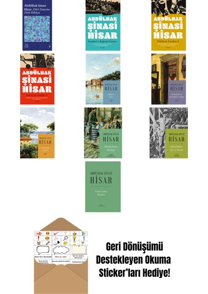 Abdülhak Şinasi Hisar 10 Kitap Set + Okuma Sticker'ları