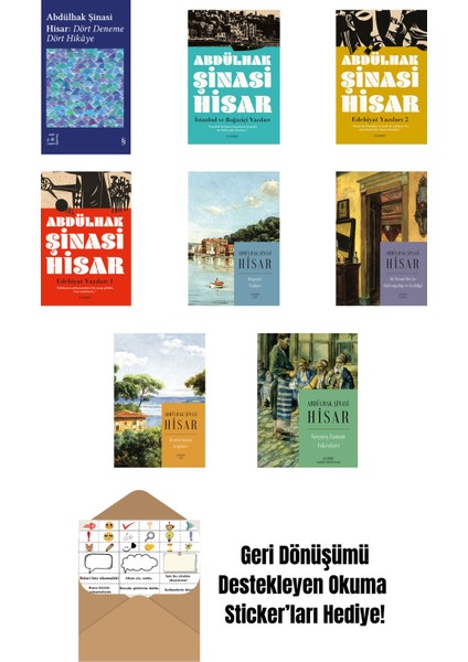 Abdülhak Şinasi Hisar 8 Kitap Set + Okuma Sticker'ları