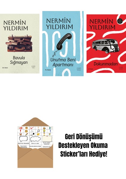 Bavula Sığmayan (Ciltli) + Unutma Beni Apartmanı (Ciltli) + Dokunmadan + Okuma Sticker'ları