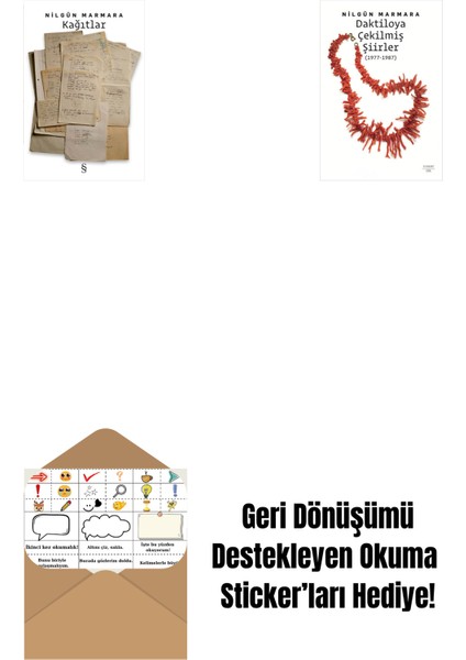 Kağıtlar + Daktiloya Çekilmiş Şiirler + Okuma Sticker'ları