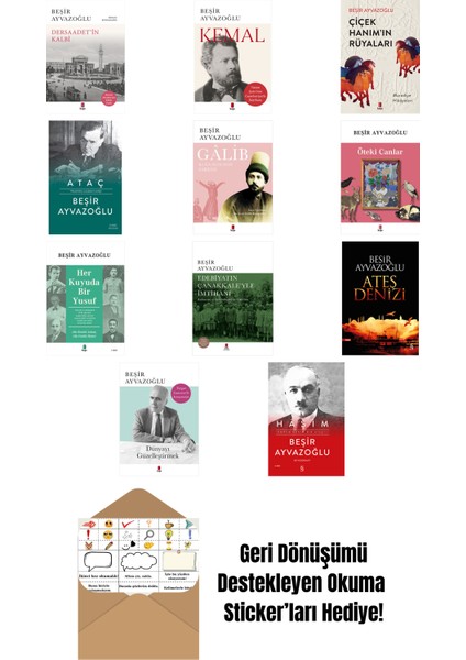 Beşir Ayvazoğlu 11 Kitap Set + Okuma Sticker'ları