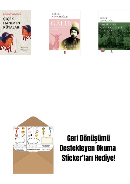 Çiçek Hanımın Rüyaları + Gâlib - Kuğunun Son Şarkısı + Edebiyatın Çanakkale’yle Imtihanı (Ciltli) + Okuma Sticker'ları