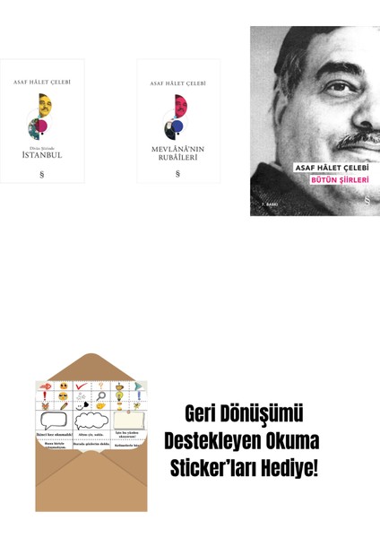 Divan Şiirinde Istanbul + Mevlana'nın Rubaileri + Asaf Hâlet Çelebi - Bütün Şiirleri + Okuma Sticker'ları