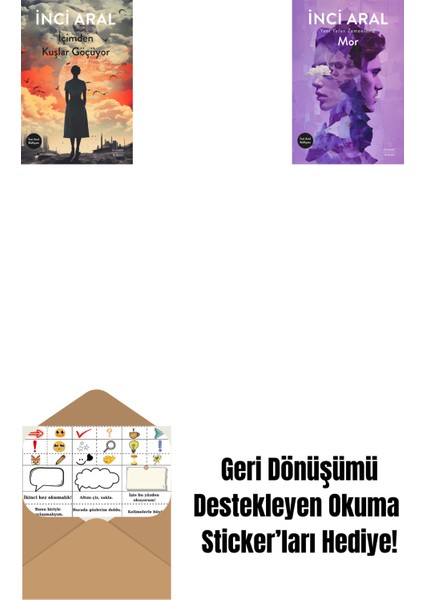 Içimden Kuşlar Göçüyor + Mor + Okuma Sticker'ları