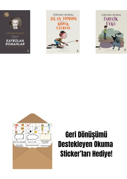 Kaybolan Romanlar + Aslan Tomson - Köpek Yavrusu + Farecik Uyku + Okuma Sticker'ları