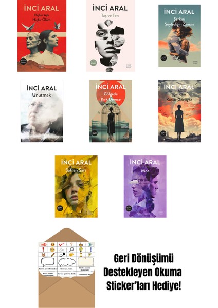 Inci Aral 8 Kitap Set + Okuma Sticker'ları