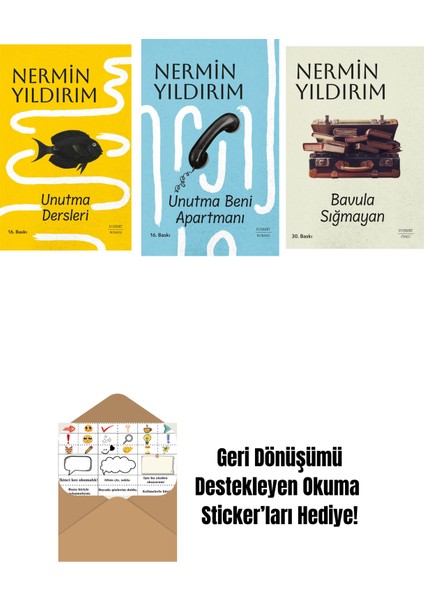 Unutma Dersleri (Ciltli) + Unutma Beni Apartmanı (Ciltli) + Bavula Sığmayan + Okuma Sticker'ları