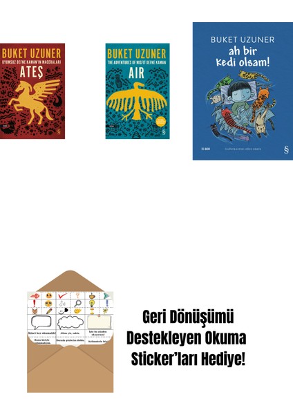 Uyumsuz Defne Kaman'ın Maceraları - Ateş + Air - The Adventures Of Misfit Defne Kaman + Ah Bir Kedi Olsam! + Okuma Sticker'ları