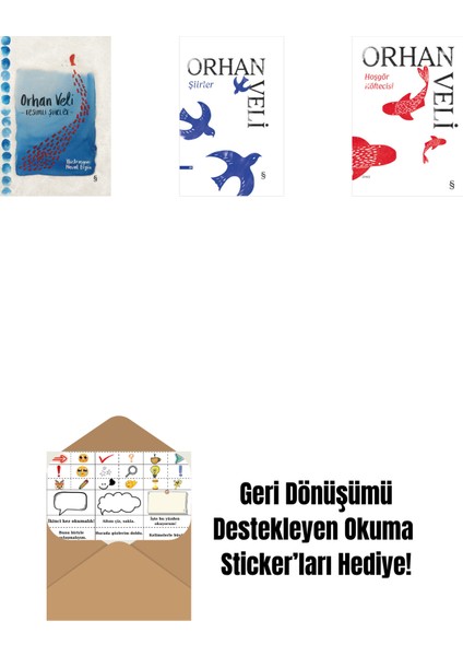 Orhan Veli - Resimli Şiirler (Bez Ciltli) + Şiirler (Ciltli) + Hoşgör Köftecisi + Okuma Sticker'ları