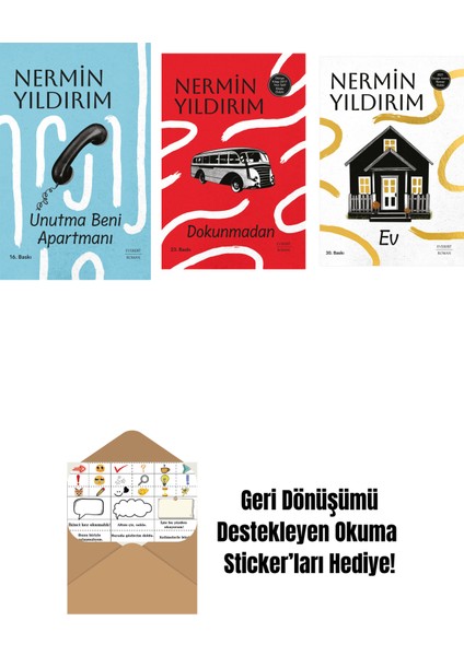 Unutma Beni Apartmanı (Ciltli) + Dokunmadan (Ciltli) + Ev + Okuma Sticker'ları