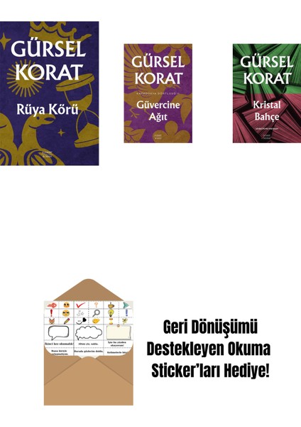 Rüya Körü + Güvercine Ağıt + Kristal Bahçe + Okuma Sticker'ları