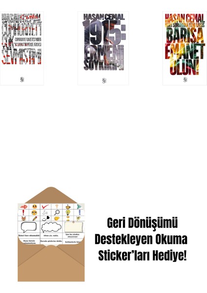 Cumhuriyet'i Çok Sevmiştim ! + 1915: Ermeni Soykırımı + Barışa Emanet Olun + Okuma Sticker'ları