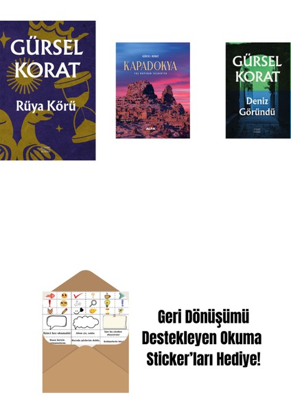 Rüya Körü + Kapadokya (Ciltli) + Deniz Göründü + Okuma Sticker'ları