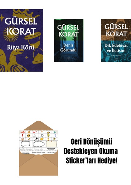 Rüya Körü + Deniz Göründü + Dil, Edebiyat ve Iletişim + Okuma Sticker'ları