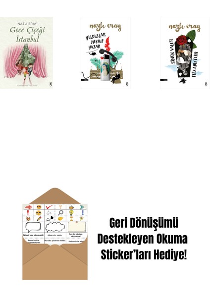 Gece Çiçeği Istanbul + Yıldızlar Mektup Yazar + Sinek Valesi Nizamettin + Okuma Sticker'ları