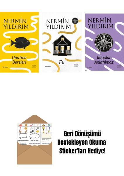 Unutma Dersleri (Ciltli) + Ev (Ciltli) + Rüyalar Anlatılmaz + Okuma Sticker'ları
