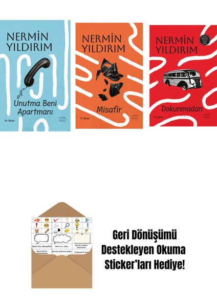 Unutma Beni Apartmanı (Ciltli) + Misafir (Ciltli) + Dokunmadan (Ciltli) + Okuma Sticker'ları