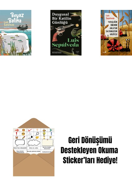 Beyaz Balina + Duygusal Bir Katilin Günlüğü + Yavaşlığın Önemini Anlayan Salyangozun Hikayesi + Okuma Sticker'ları