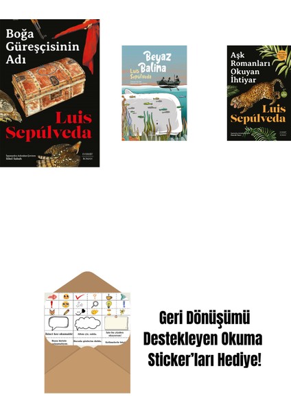 Boğa Güreşçisinin Adı + Beyaz Balina + Aşk Romanları Okuyan Ihtiyar + Okuma Sticker'ları