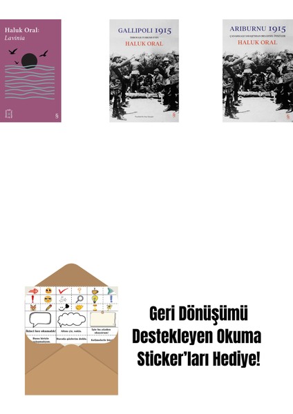 Everest Açıkhava 31 - Lavinia + Gallipoli 1915 (Ciltli) + Arıburnu 1915 (Ciltli) + Okuma Sticker'ları