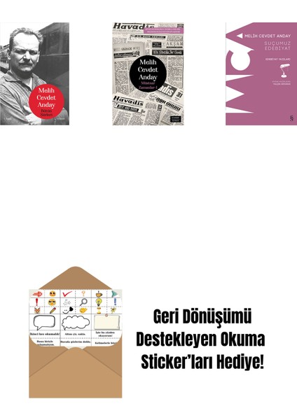 Melih Cevdet Anday - Bütün Şiirleri + Müstear Zamanlar - 1 + Suçumuz Edebiyat + Okuma Sticker'ları