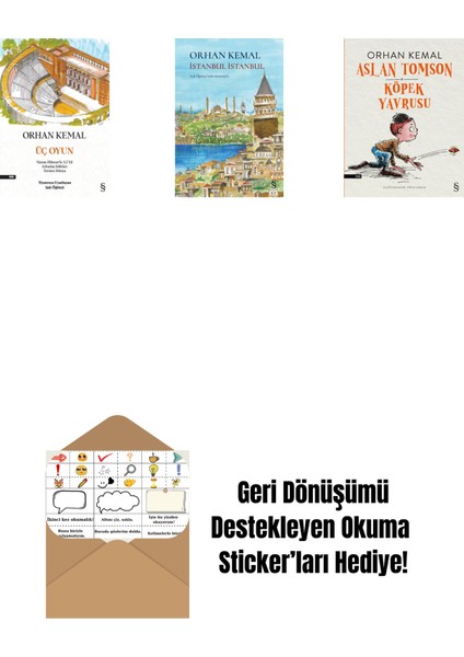 Üç Oyun + Istanbul Istanbul (Ciltli) + Aslan Tomson - Köpek Yavrusu + Okuma Sticker'ları