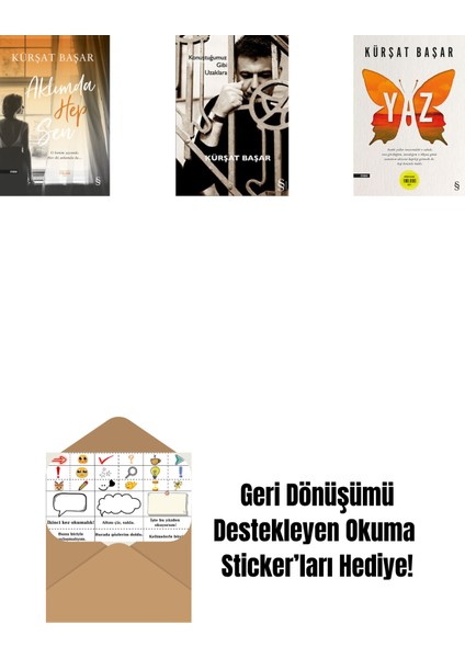 Aklımda Hep Sen + Konuştuğumuz Gibi Uzaklara + Yaz + Okuma Sticker'ları