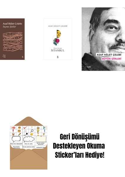 Everest Açıkhava 35 - Seçme Şiirler + Divan Şiirinde Istanbul + Asaf Hâlet Çelebi - Bütün Şiirleri + Okuma Sticker'ları