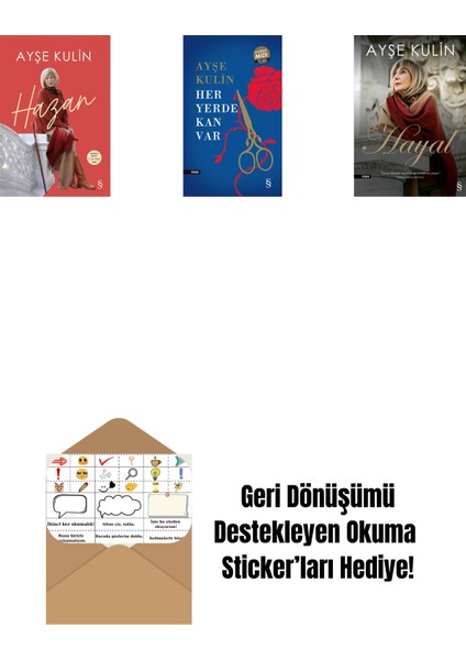 Hazan + Her Yerde Kan Var (Midi Boy) + Hayal + Okuma Sticker'ları