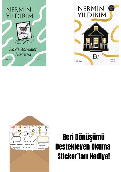 Saklı Bahçeler Haritası (Ciltli) + Ev + Okuma Sticker'ları
