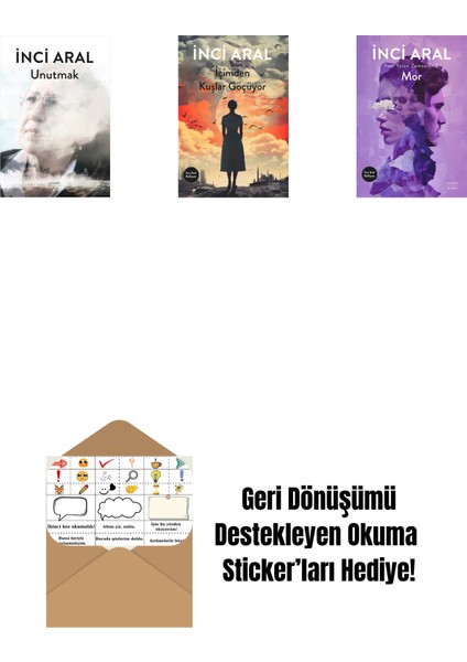 Unutmak + Içimden Kuşlar Göçüyor + Mor + Okuma Sticker'ları
