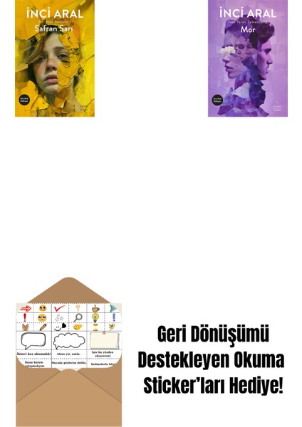 Safran Sarı + Mor + Okuma Sticker'ları