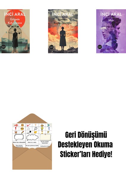 Gölgede Kırk Derece + Içimden Kuşlar Göçüyor + Mor + Okuma Sticker'ları
