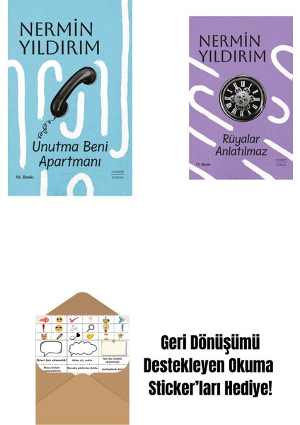 Unutma Beni Apartmanı (Ciltli) + Rüyalar Anlatılmaz (Ciltli) + Okuma Sticker'ları
