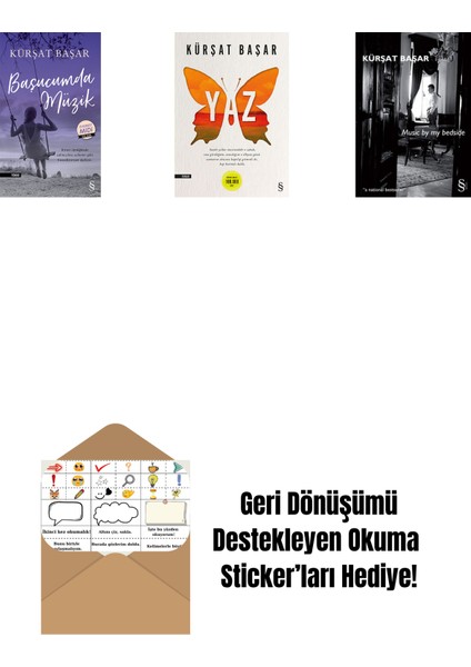 Başucumda Müzik (Midi Boy) + Yaz + Music By My Bedside + Okuma Sticker'ları