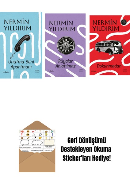 Unutma Beni Apartmanı (Ciltli) + Rüyalar Anlatılmaz (Ciltli) + Dokunmadan + Okuma Sticker'ları