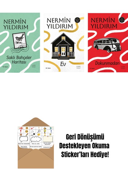 Saklı Bahçeler Haritası (Ciltli) + Ev + Dokunmadan + Okuma Sticker'ları