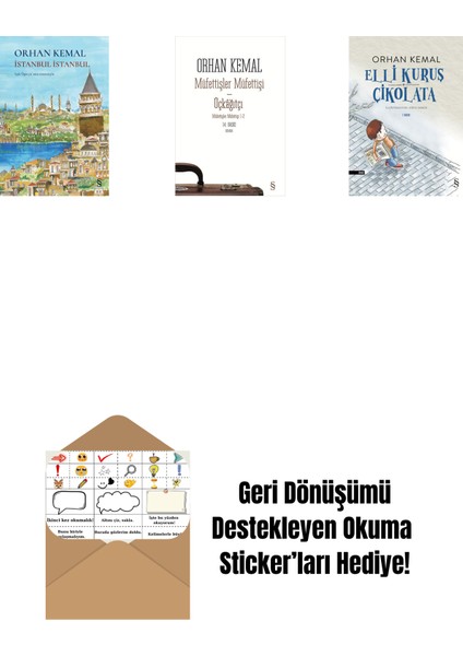 Istanbul Istanbul (Ciltli) + Müfettişler Müfettişi - Üçkâğıtçı (2 Kitap Bir Arada) + Elli Kuruş Çikolata + Okuma Sticker'ları