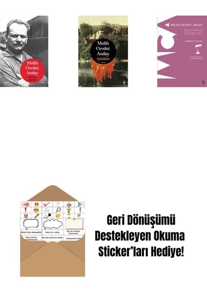 Melih Cevdet Anday - Bütün Şiirleri (Ciltli) + Aylaklar (Ciltli) + Suçumuz Edebiyat + Okuma Sticker'ları