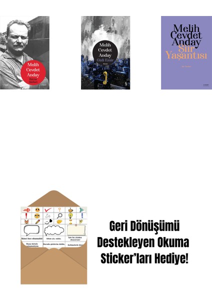 Melih Cevdet Anday - Bütün Şiirleri (Ciltli) + Gizli Emir (Ciltli) + Şiir Yaşantısı - Şiir Yazıları + Okuma Sticker'ları